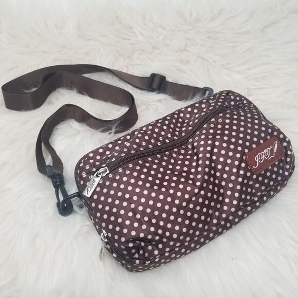 Nylon Brown Polkadot crossbody bag. - Picture 6 of 8